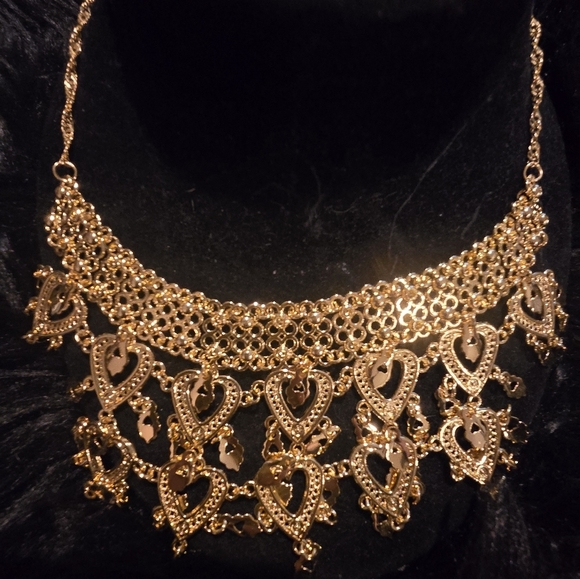 Elegant 21kgp Dubai Jewelry Gold Heart Necklace - Picture 3 of 10